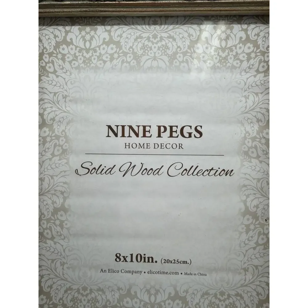 Nine Pegs 8x10 Photo Frame Solid Wood Ornate Decorative 4.28 lb